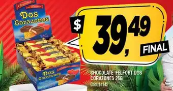 Supermercados Yaguar Chocolate Felfort Dos Corazones 26g oferta