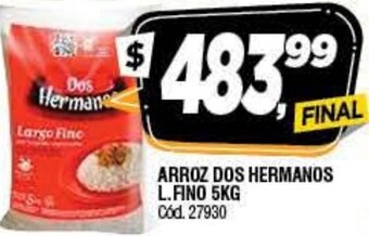 Supermercados Yaguar Arroz Dos Hermanos L.Fino 5kg oferta