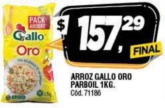 Arroz Gallo Oro Parboil 1kg.
