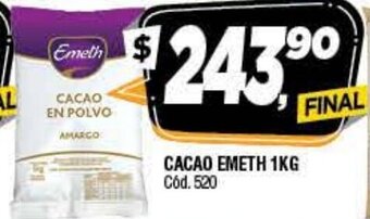 Supermercados Yaguar Cacao Emeth 1kg oferta