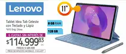 La Anonima Lenovo tablet idea tab celeste con teclado y lapiz oferta