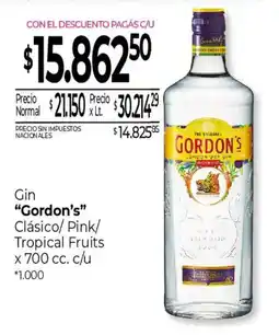 La Anonima Gordon's gin oferta