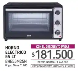 La Anonima Bgh horno eléctrico oferta