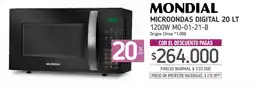 La Anonima Mondial microondas digital 20 lt oferta