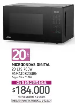 La Anonima Atma microondas digital oferta