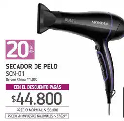 La Anonima Mondial secador de pelo oferta