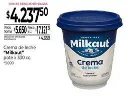 La Anonima Milkaut crema de leche oferta