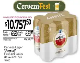 La Anonima Amstel cerveza lager oferta