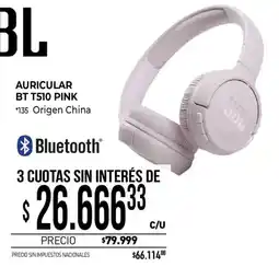 La Anonima Jbl auricular bt t510 pink oferta
