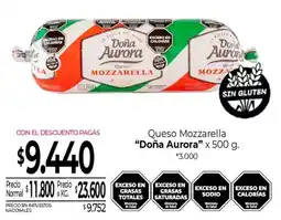 La Anonima Doña Aurora mozzarella oferta