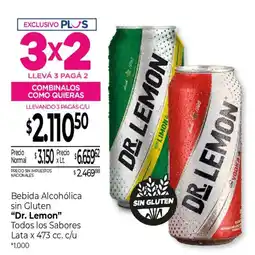 La Anonima Dr. lemon bebida alcohólica sin gluten oferta