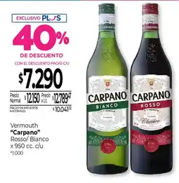 La Anonima Carpano vermouth Rosso/ Bianco oferta