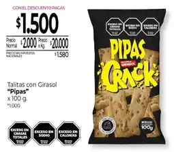 La Anonima Pipas talitas con girasol oferta