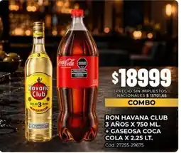 Diarco Coca cola - ron havana club 3 a uevos ml. + gaseosa coca cola lt oferta