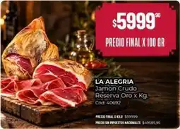 Diarco Jamón crudo reserva oro x kg. cód: 40692 oferta
