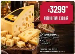 Diarco La quesera - queso gruyere x kg. cód: 40707 oferta