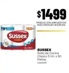 Diarco Sussex - rollo de cocina clásico 3 un. x 50 paños oferta