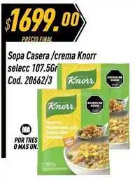 Supermercados Comodin Knorr - sopa casera / crema selectc 107.5gr cod. 20662/3 oferta