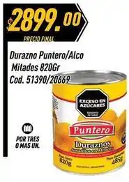 Supermercados Comodin Mas - durazno puntero/alco mitades 820gr cod. 51390/20669 oferta