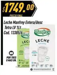 Supermercados Comodin Manfrey - leche entera/desc tetra lv 1lt. cod. 13385/6 oferta