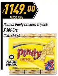 Supermercados Comodin Pindy - galleta crakers tripack cod. 45894 oferta