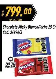 Supermercados Comodin Misky - chocolate blanco/leche 25 gr cod. 34994/3 oferta
