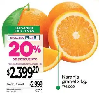 La Anonima Naranja granel oferta