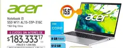 La Anonima Acer - notebook i3 ssd w11 al15-33p-316c oferta