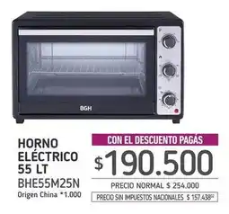 La Anonima Bgh - horno eléctrico 55 lt bhe55m25n oferta