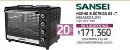 La Anonima Sansei - horno eléctrico 63 lt hgsa6324auapi oferta