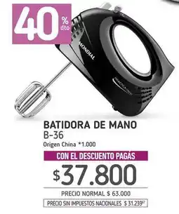 La Anonima Mondial - batidora de mano b-36 oferta