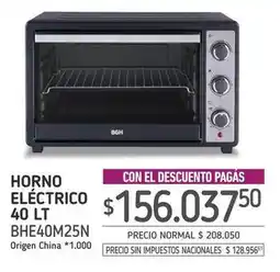 La Anonima Bgh - horno eléctrico 40 lt bhe40m25n oferta