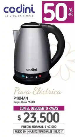 La Anonima Codini - pava eléctrica p18man oferta