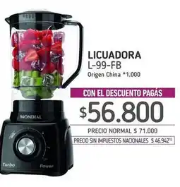 La Anonima Mondial - licuadora l-99-fb oferta