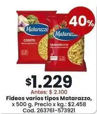 Coto Matarazzo - fideos varios tipos oferta