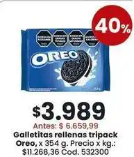Coto Oreo - galletitas rellenas tripack oferta