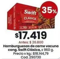 Coto Swift - hamburguesas de carne vacuna cong oferta