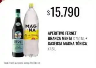 Supermercados Tadicor Fernet branca - aperitivo fernet branca menta + gaseosa magna tónica oferta