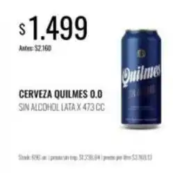 Supermercados Tadicor Quilmes - cerveza 0.0 sin alcohol lata oferta