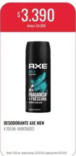 Supermercados Tadicor Axe - desodorante oferta