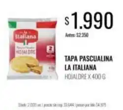 Supermercados Tadicor La italiana - tapa pascualina hojaldre oferta