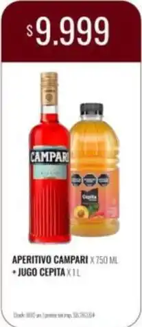 Supermercados Tadicor Cepita - aperitivo campari + jugo cepita oferta