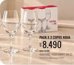 Supermercados Tadicor Cristal - pack x 3 copas agua oferta