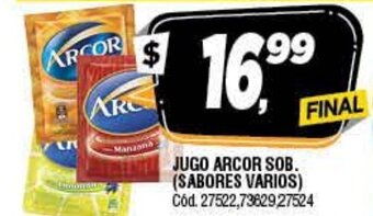 Supermercados Yaguar Jugo Arcor Sob. (Sabores Varios) oferta