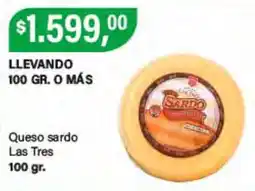 Supermercados Damesco Las tres queso sardo oferta