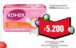 Cooperativa Obrera Kotex protectores diarios esencial oferta