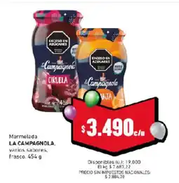 Cooperativa Obrera La campagnola mermelada varios sabores oferta
