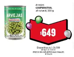 Cooperativa Obrera Cooperativa arvejas oferta