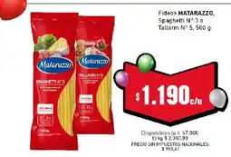Cooperativa Obrera Matarazzo fideos spaghetti n° 3 o tallarin n° 5 oferta