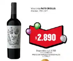 Cooperativa Obrera Pato vino tinto pato criollo oferta